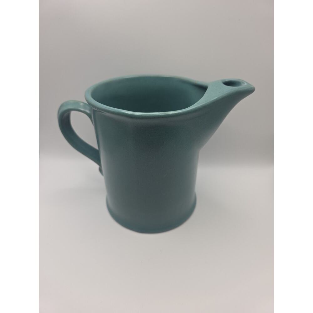Bennington Potters Vermont 1747 Blue Green Pitcher with Ice Lip (Defects)